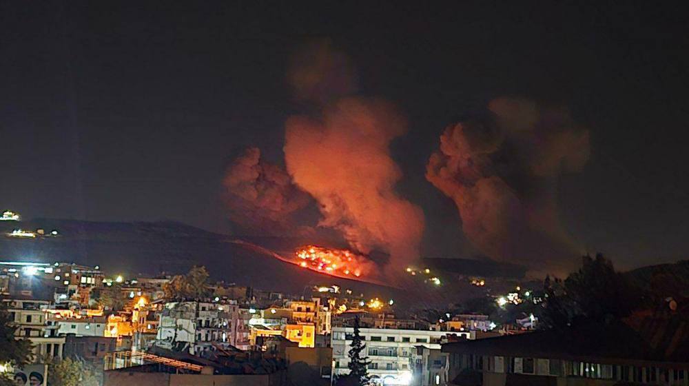 Israeli airstrikes spark fierce fire in Ali al-Taher forest in south Lebanon  