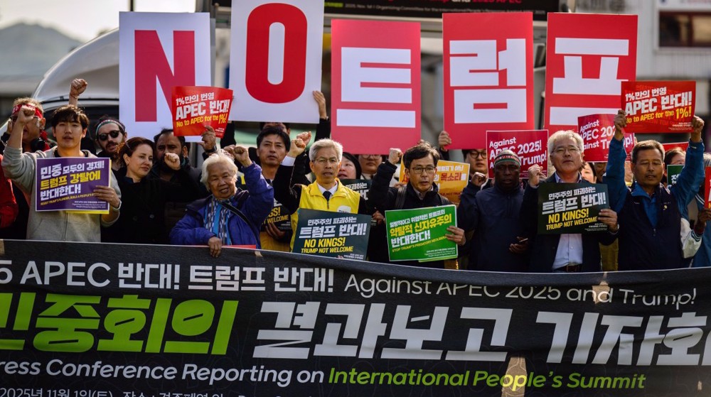 Protesters gather to voice opposition to Trump, APEC in South Korea's Gyeongju
