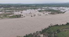 Drone footage shows flooded farmlands after Typhoon Fung-wong pounds Philippines