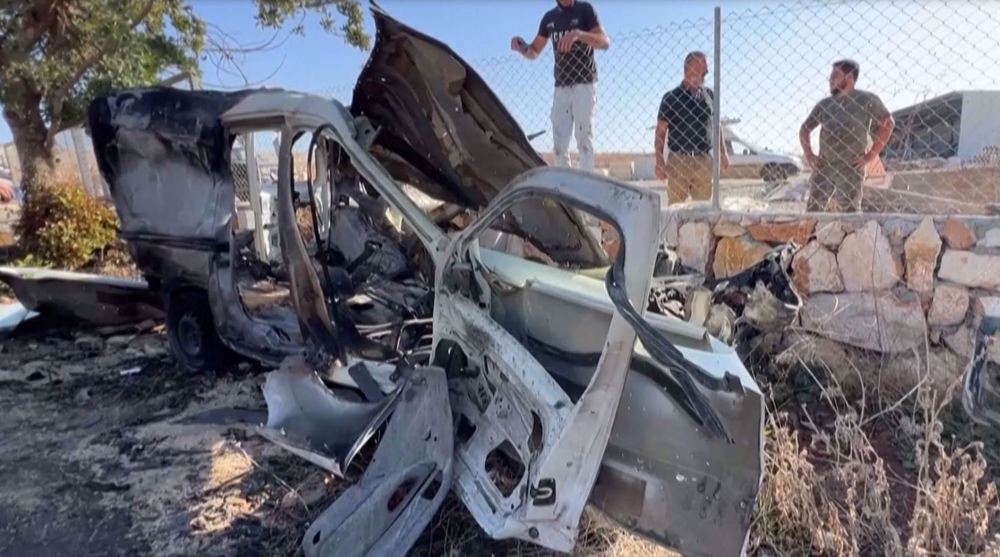 Aftermath of deadly Israeli strike on vehicle in south Lebanon