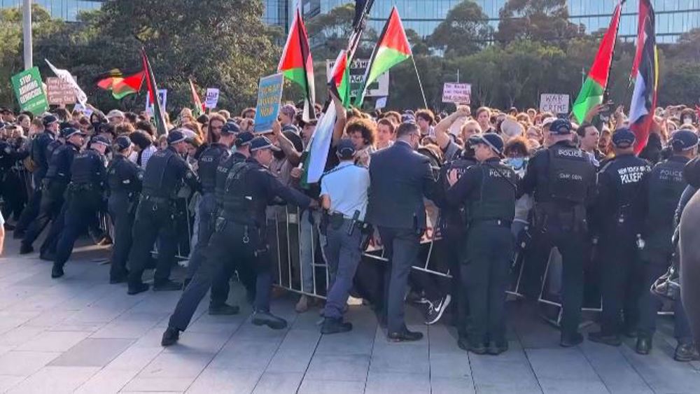 Police, protesters clash outside Sydney defense expo; at least 10 arrested