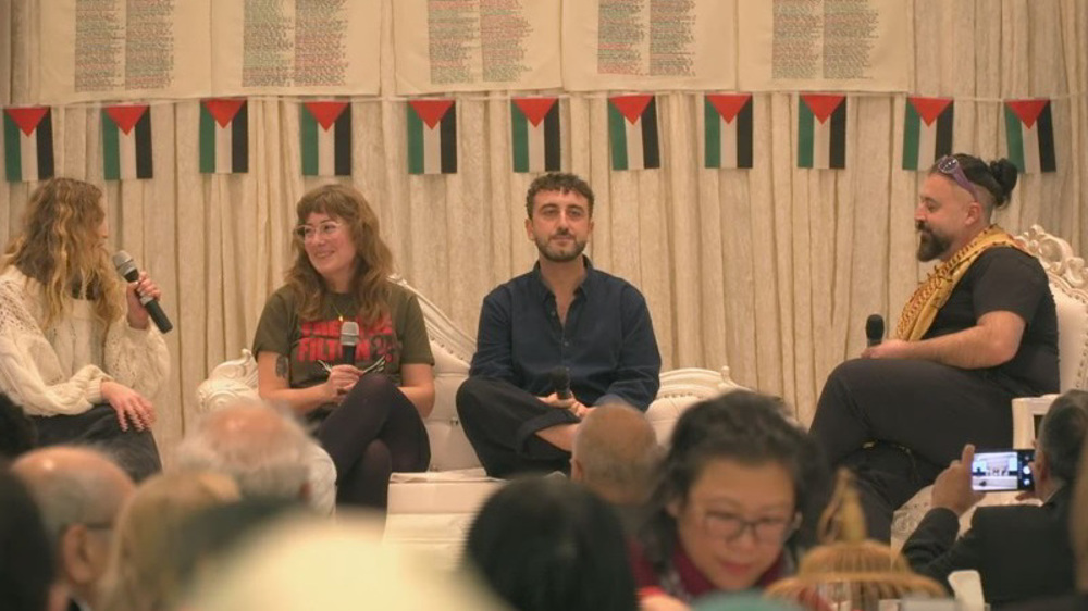 Flotilla crew members speak at London event