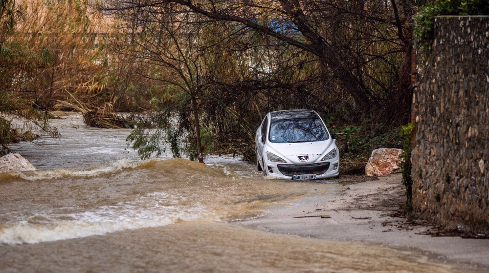 Severe weather floods coastal roads in southern France
