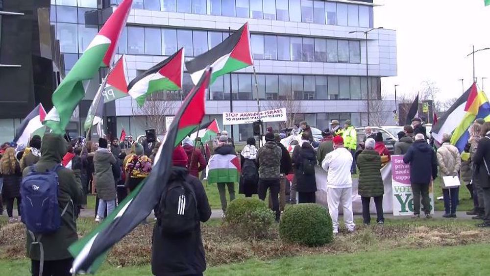 Irish people protest US military flights to Israel