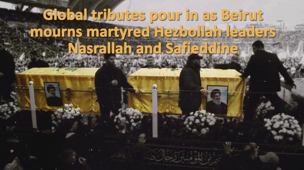 Global tributes pour in as Beirut mourns martyred Hezbollah leaders Nasrallah and Safieddine