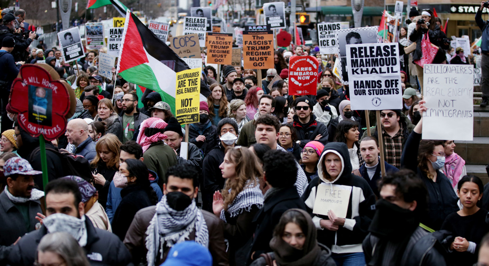 Protesters across US demand release of Palestinian activist Mahmoud Khalil