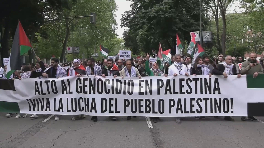 Thousands rally in Madrid to demand Spain cut ties with Israel 