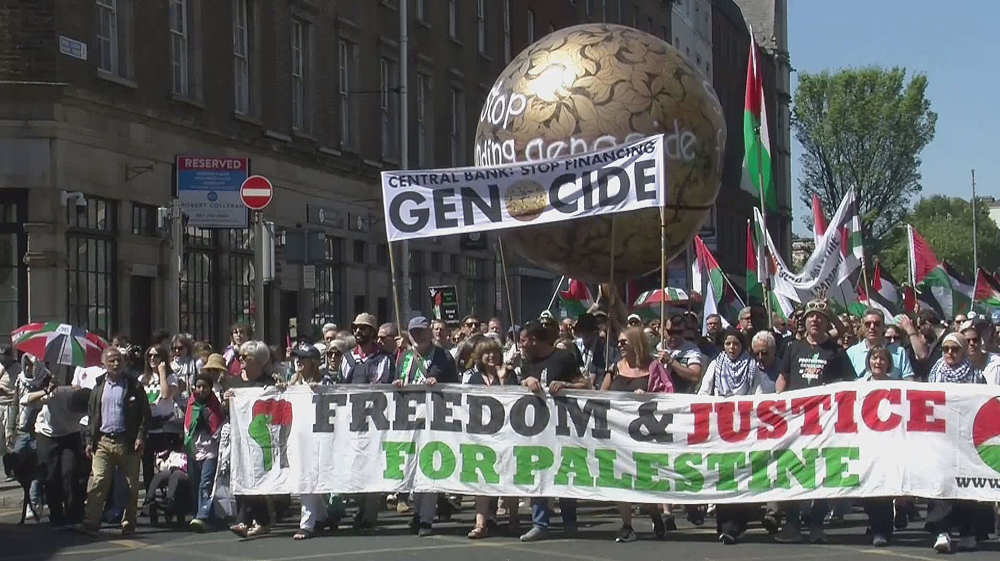 Huge pro-Palestinian protest fills streets of Dublin