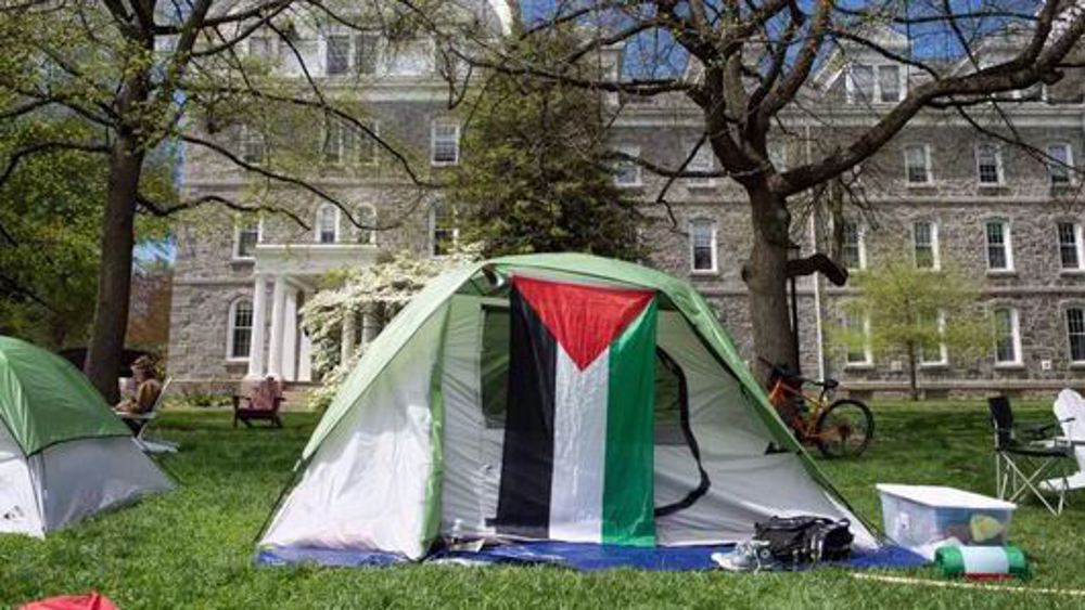 Six students suspended at US college over pro-Palestinian encampment 