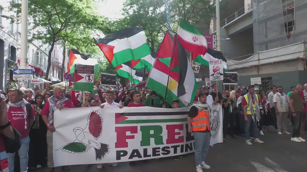 Mass demonstration held in support of Iran, Gaza in Vienna