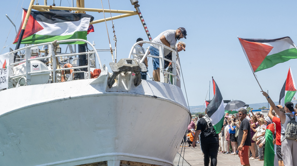 Aid ship ‘on mission for Gaza’s children’ sets sail from Italy