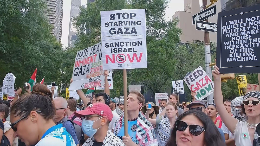 New York protest at UN against Gaza starvation