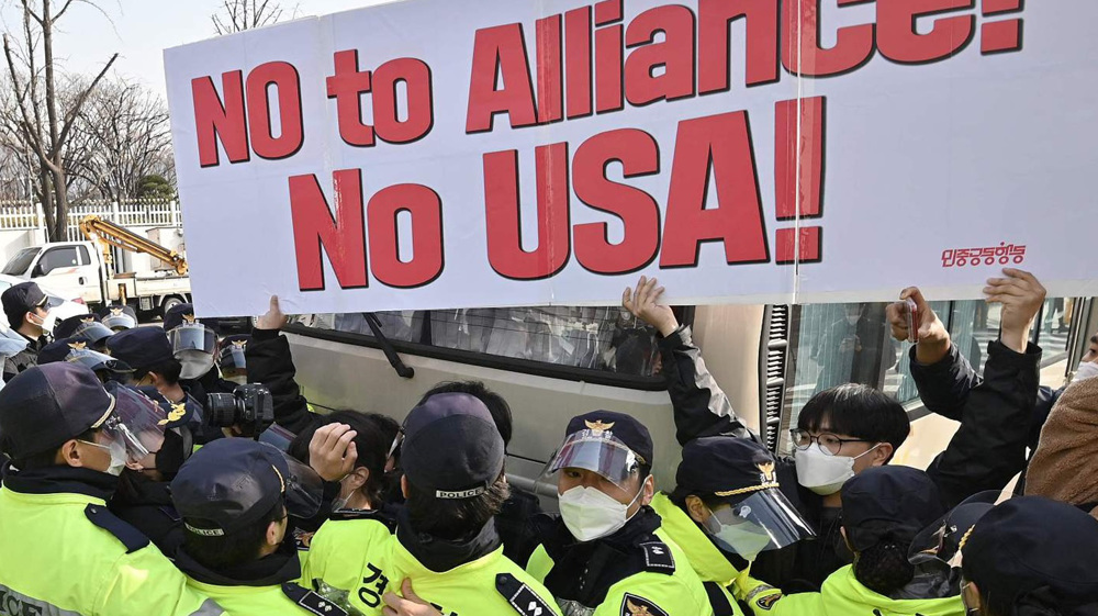 South Koreans protest unequal US alliance on Armistice
