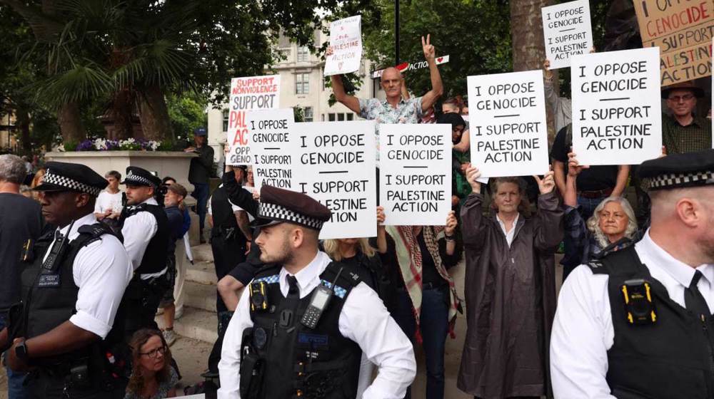 Protesters in London defy ban to rally in support of Palestine Action