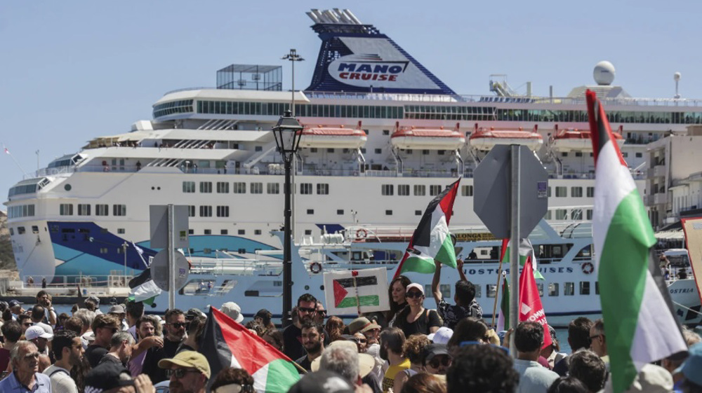 ‘No relaxation haven for murderers’: Israeli cruise ship triggers pro-Palestine protests in Greece