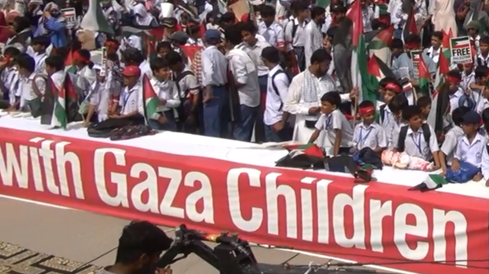 Karachi students’ march voices solidarity with Gaza