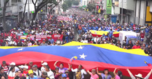 Venezuelans demonstrate in support of kidnapped president Nicolas Maduro
