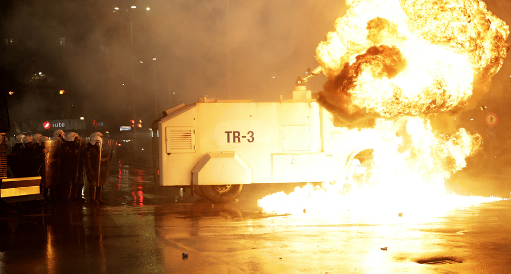 Police battle opposition protesters in Albanian capital