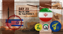 True Promise 4: Iran and resistance axis ops. against US-Israeli assets on Mar. 22