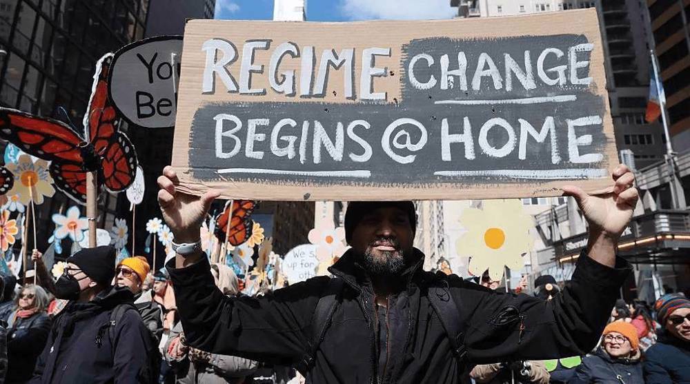 ‘Regime change begins at home’: No Kings, No War protests held across US