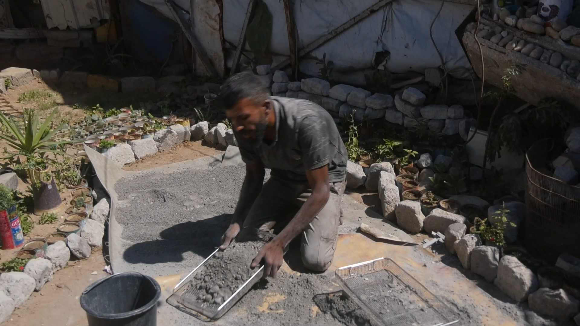 Released Gaza detainee and his family rebuild their lives by hand from the ruins 