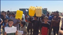 Displaced Palestinians protest Israeli-made water crisis                                            
