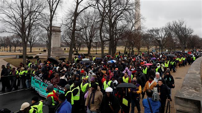 Anti-Trump protesters march in Washington 