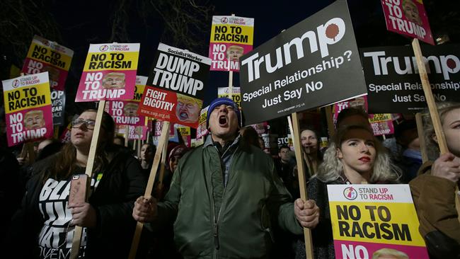 Brits protest against Trump inauguration 