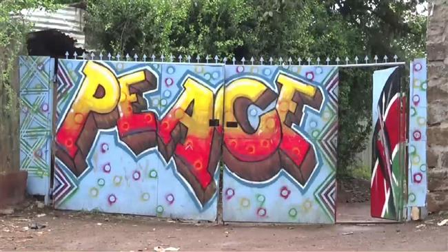 Kenyan activists write Graffiti for Peace 