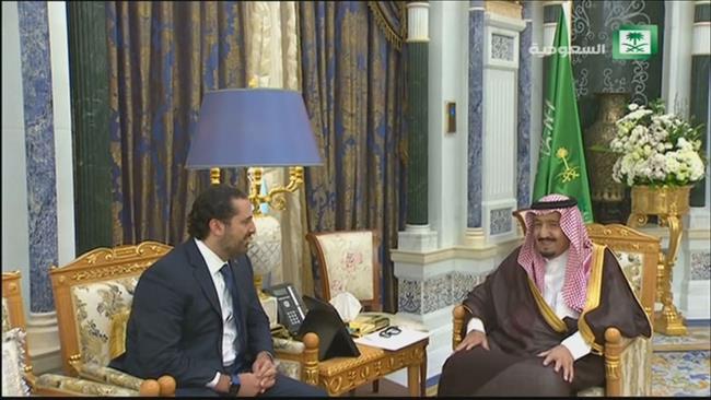Saudi king receives Lebanon PM Hariri in Riyadh