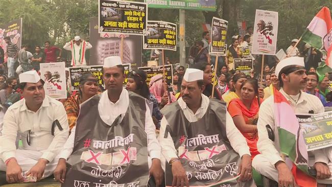 India demonetization sparks protest after implementation