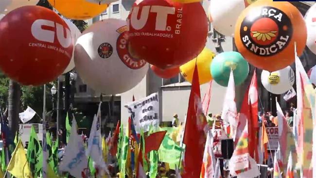 Thousands protest government austerity in Brazil