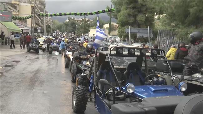 4-wheel motorbike owners block traffic in Athens