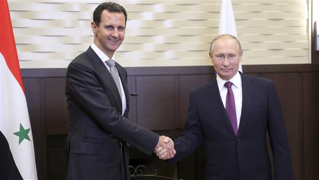 Putin felicitates Assad on Syrian army victories 