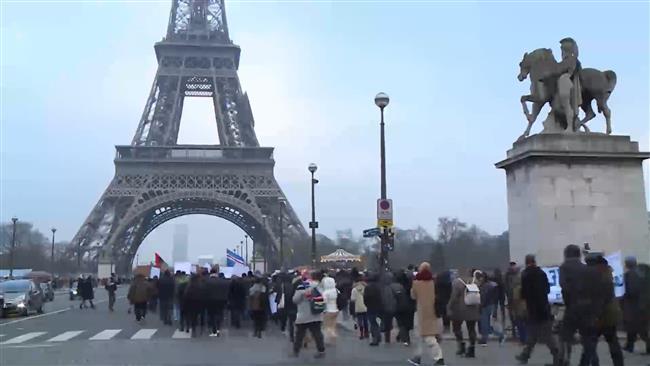 Anti-slavery protesters rally in Paris