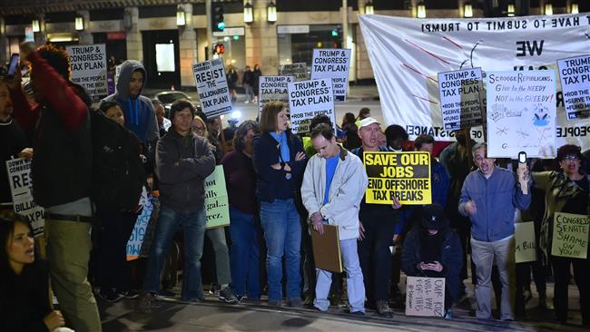 Protest against GOP tax bill erupts in US cities