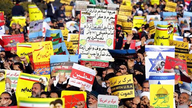 Iranians rally nationwide with calls for intifada