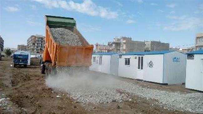 All quake homeless move to temporary housing in Kermanshah 