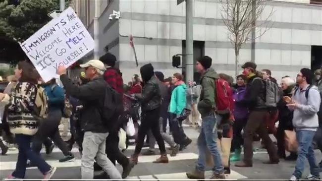 Hundreds protest arrest of illegal immigrants in US