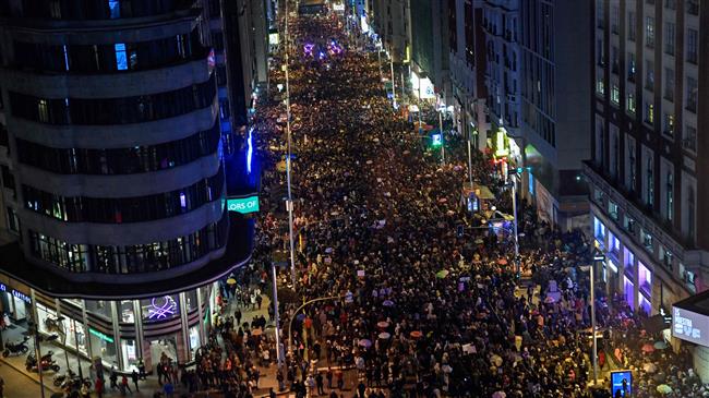 Millions protest gender gap, discrimination in Spain