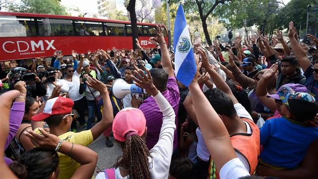 Caravan of immigrants in Mexico protest Trump’s policies