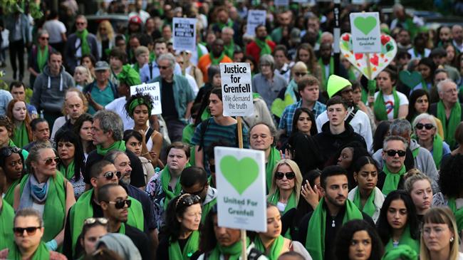 Protesters demand justice for Grenfell in London
