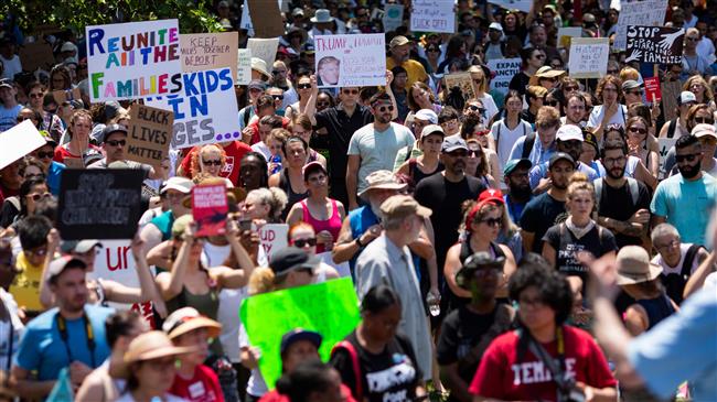 Thousands protest against Trump’s immigration policy