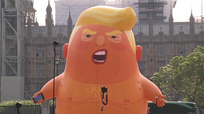 'Trump Baby' in air outside British parliament 