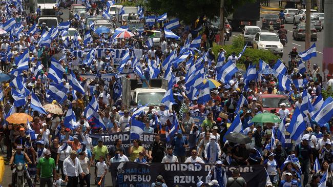 Rival protesters march in Nicaragua amidst unrest 