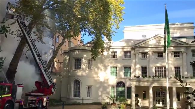 Fire breaks out near Saudi embassy in London