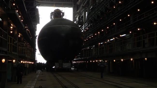 Russia: New Pacific Fleet submarine floated out in St. Petersburg