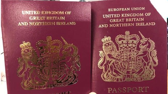 Britain removes EU label from passports