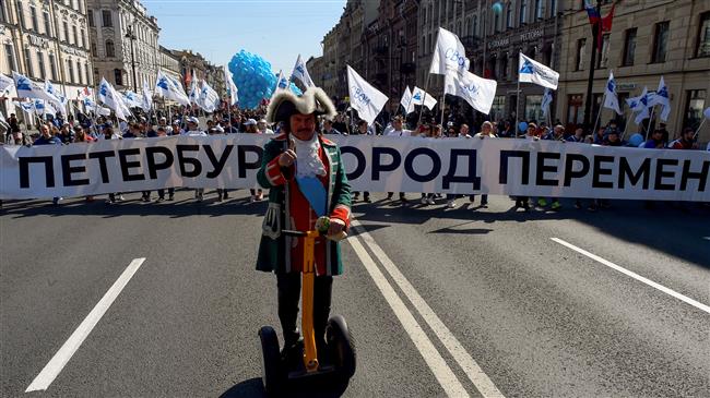 Police nab 60 protesters in Saint Petersburg