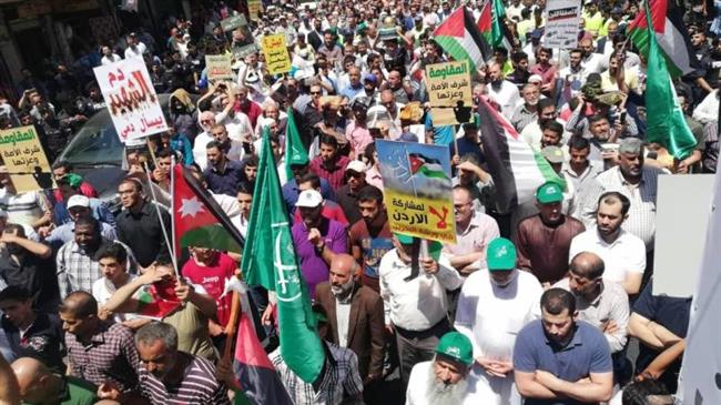 Jordanians hold protest against Trump’s Palestine deal